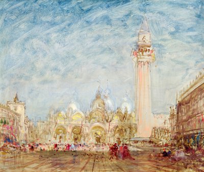 Het San Marcoplein in Venetië door Félix Ziem